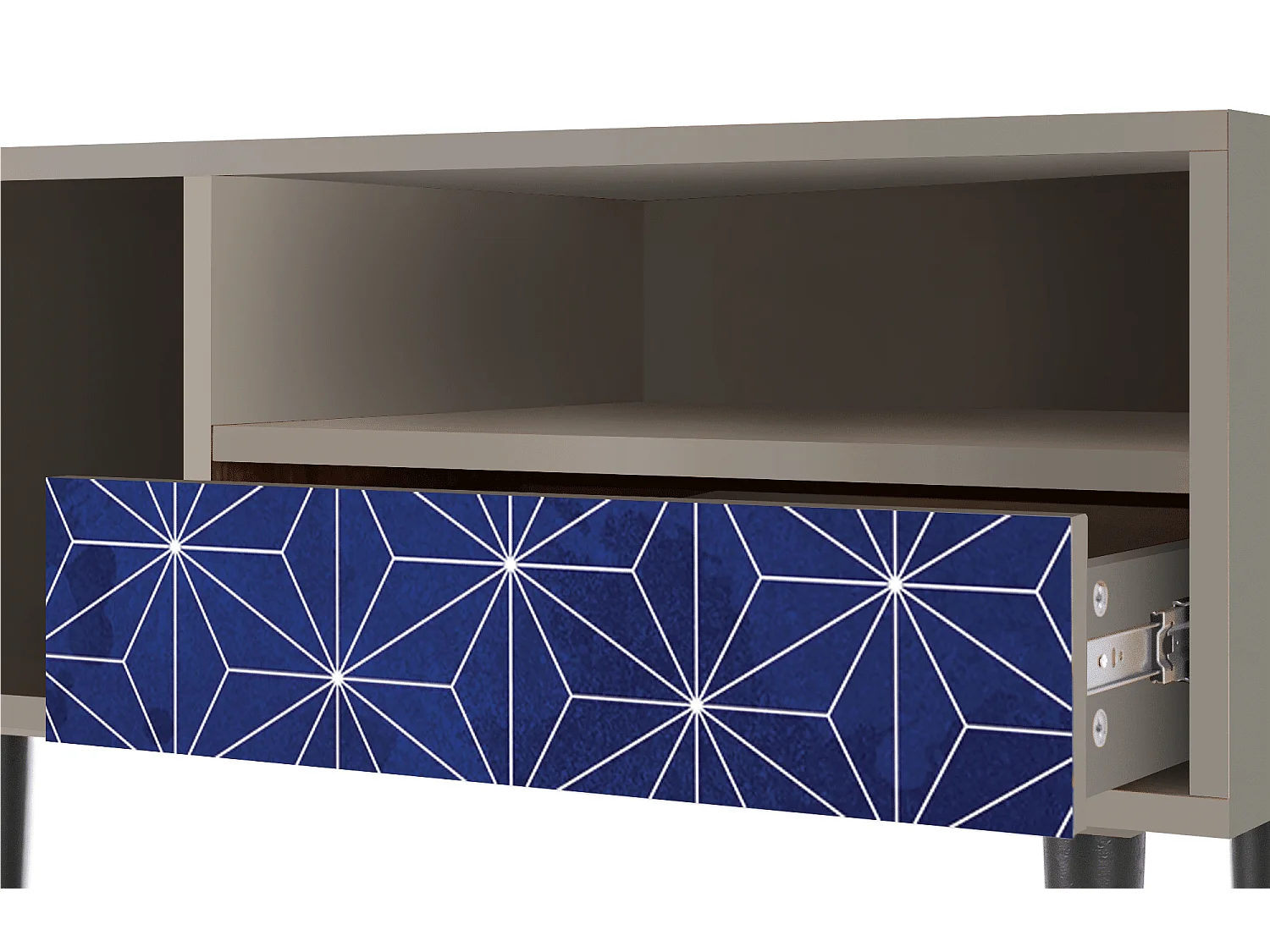 Szafka RTV - 115х59х48 cm - T3 - Milky Way, Piaskowy