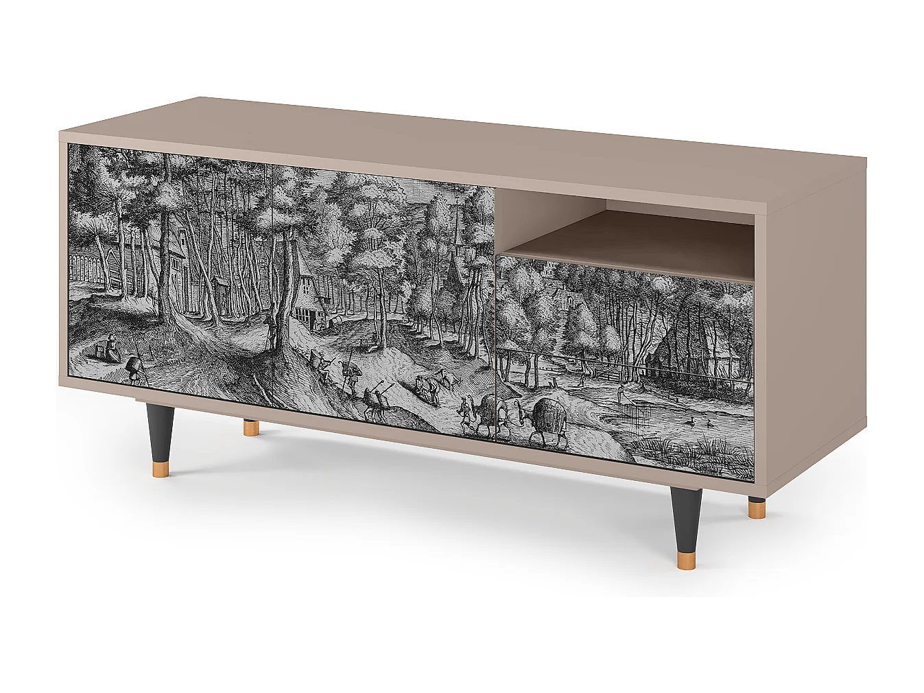 Meuble TV - 125х56х41 cm - T7 - Rusticorum, Latte