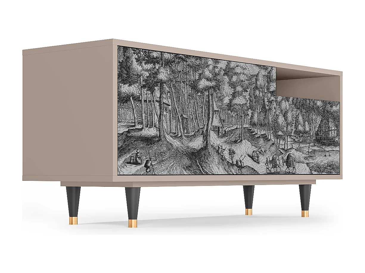 Meuble TV - 125х56х41 cm - T7 - Rusticorum, Latte