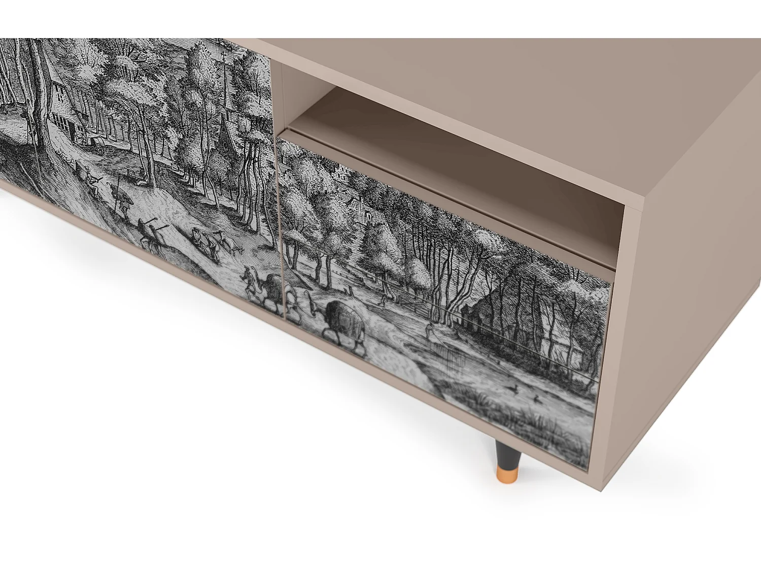 Meuble TV - 125х56х41 cm - T7 - Rusticorum, Latte