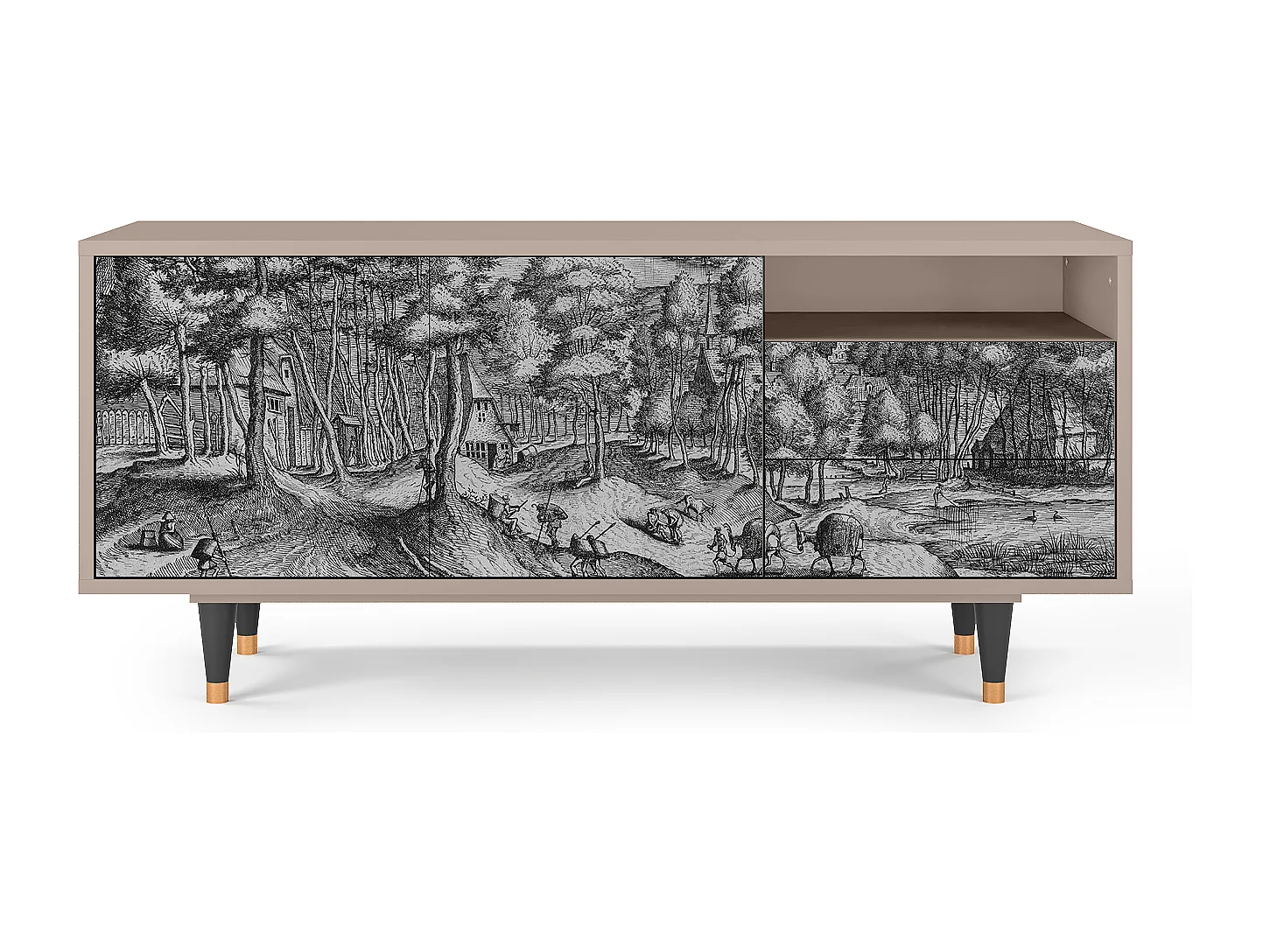 Meuble TV - 125х56х41 cm - T7 - Rusticorum, Latte