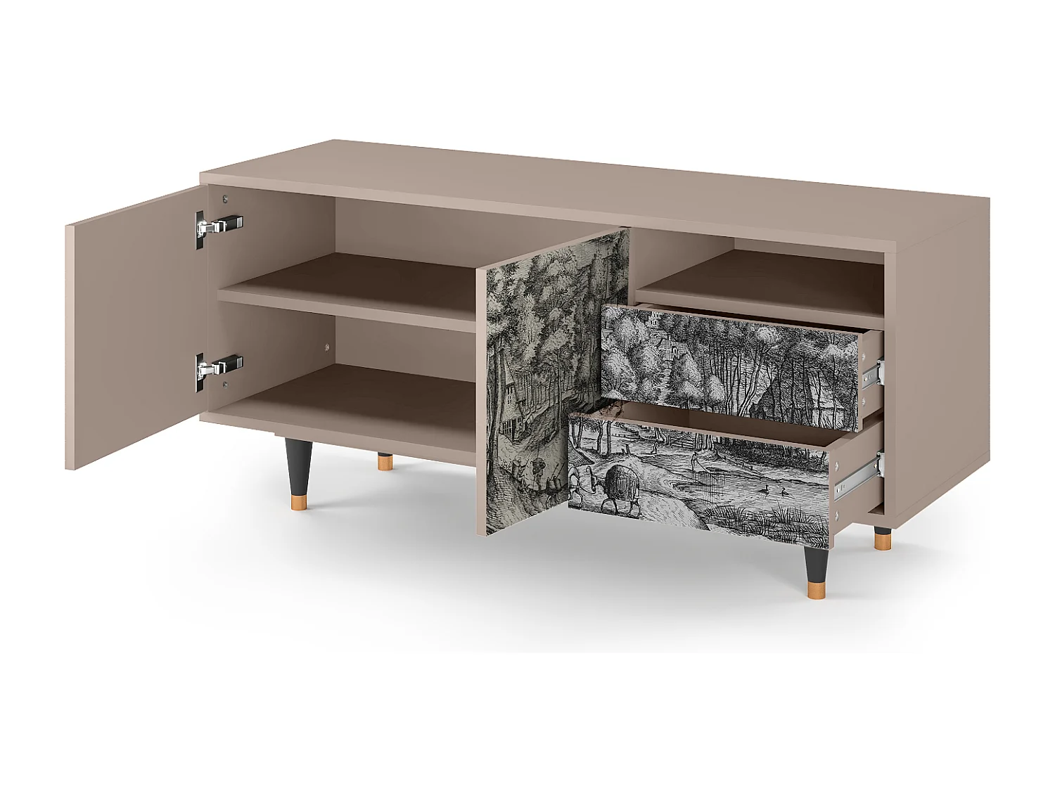 Meuble TV - 125х56х41 cm - T7 - Rusticorum, Latte