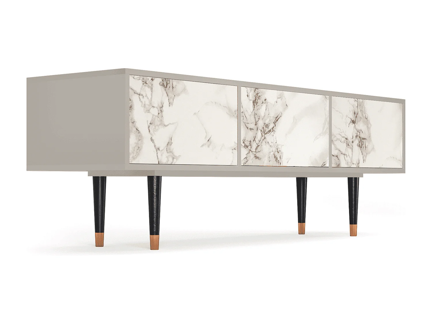 Szafka RTV - 170х59х48 cm - T4 - Milk Marble, Piaskowy