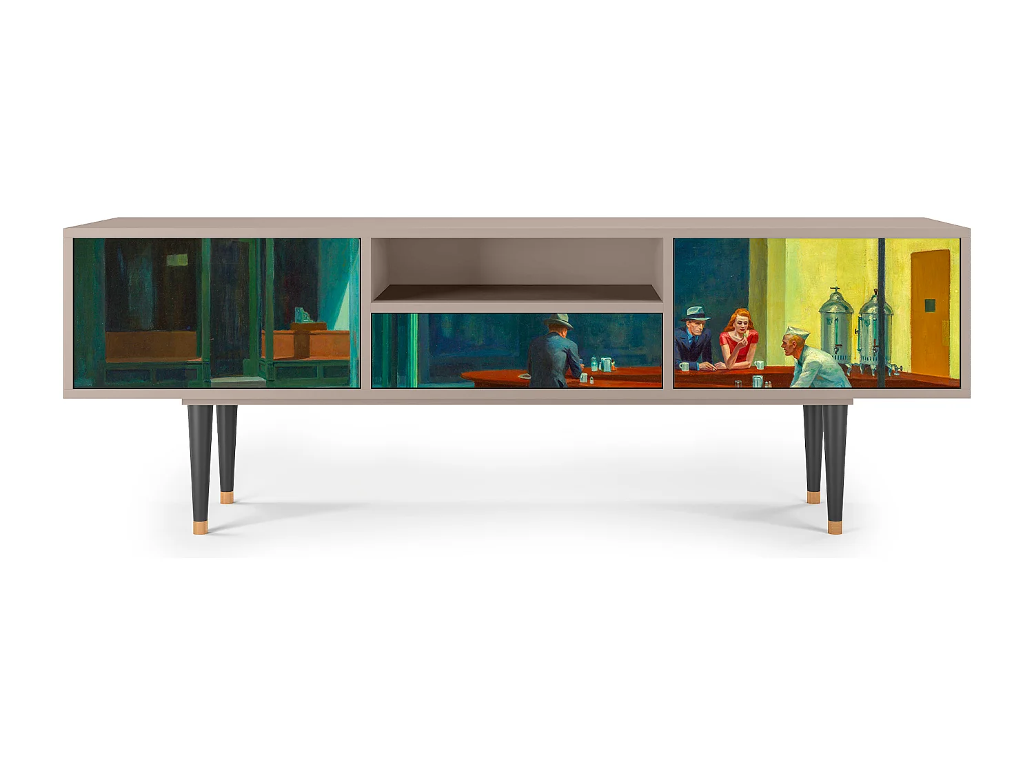 Meuble TV - 170х59х41 cm - T6 - Nighthawks by Hopper, Latte