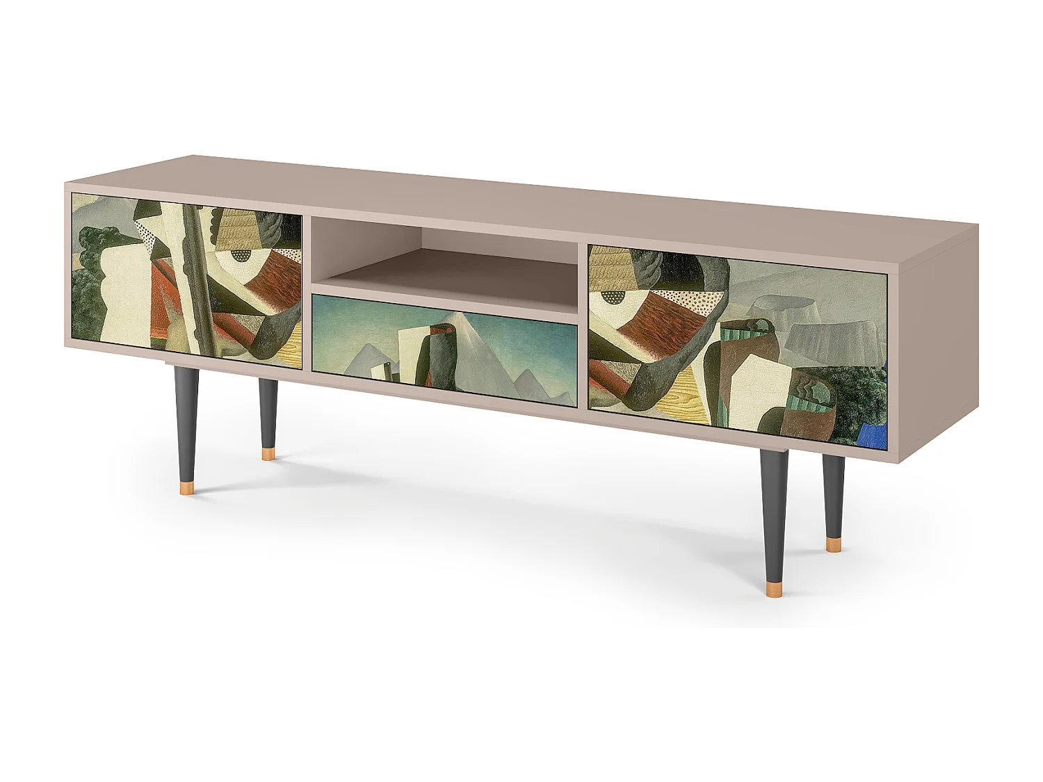 Meuble TV - 170х59х41 cm - T6 - Nighthawks by Hopper, Latte