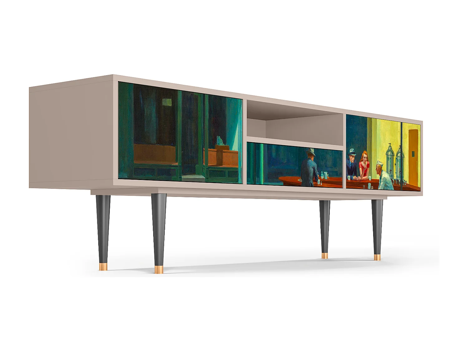 Meuble TV - 170х59х41 cm - T6 - Nighthawks by Hopper, Latte