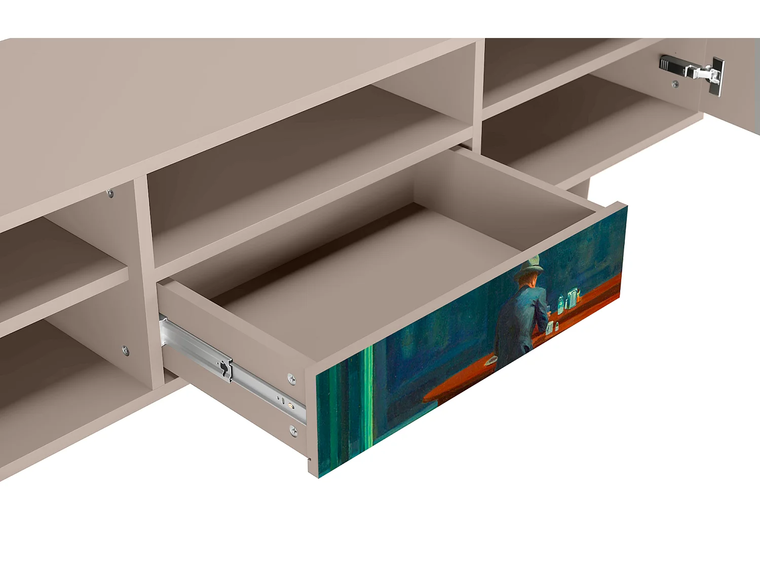 Meuble TV - 170х59х41 cm - T6 - Nighthawks by Hopper, Latte