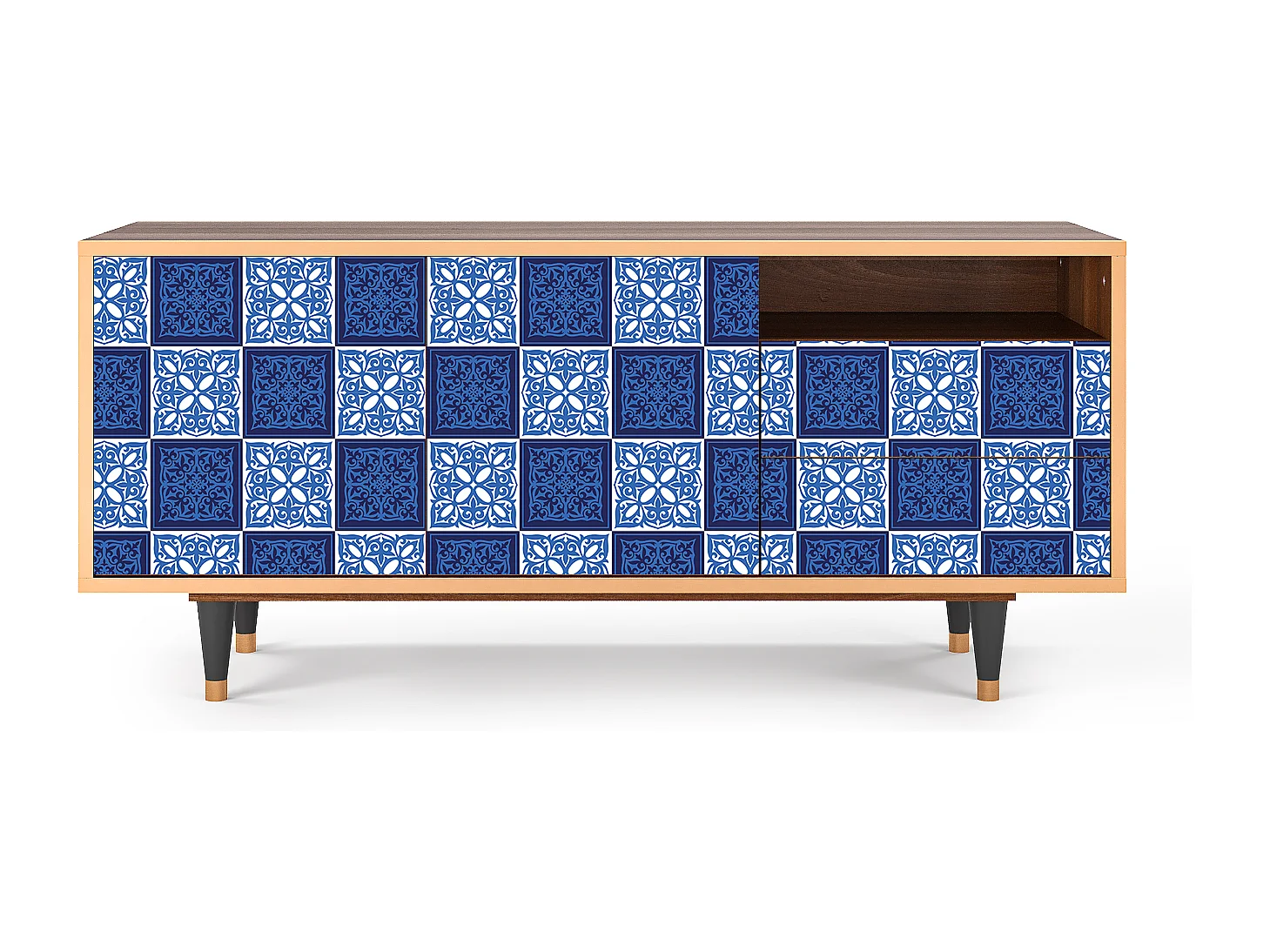 TV-Möbel - 125х56х41 cm - T7 - Light Path, Walnuss