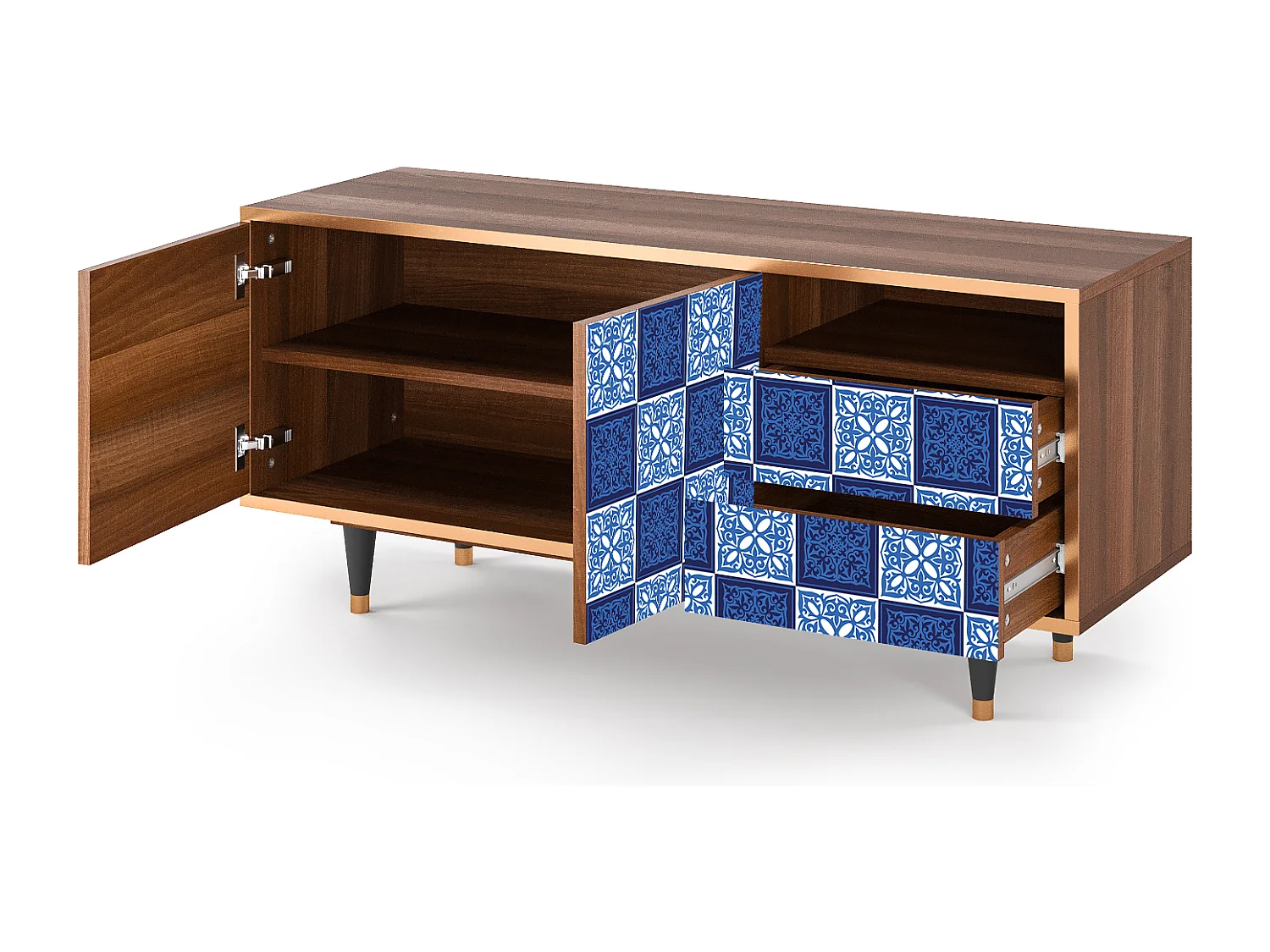 TV-Möbel - 125х56х41 cm - T7 - Light Path, Walnuss