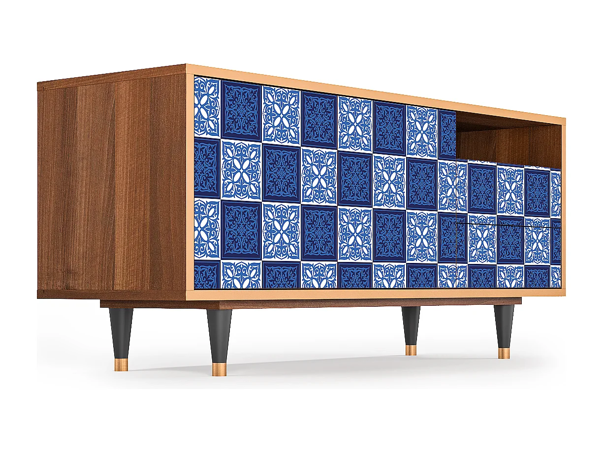 Meuble TV - 125х56х41 cm - T7 - Light Path, Noyer