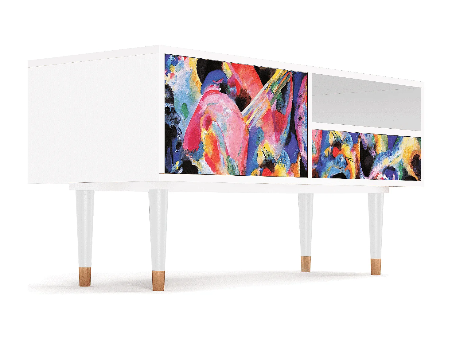 Mueble de TV - 115х59х48 cm - T3 - Kandinsky, Blanco