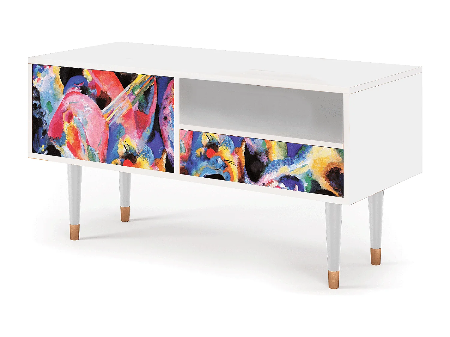 Mobile TV - 115х59х48 cm - T3 - Kandinsky, Bianco