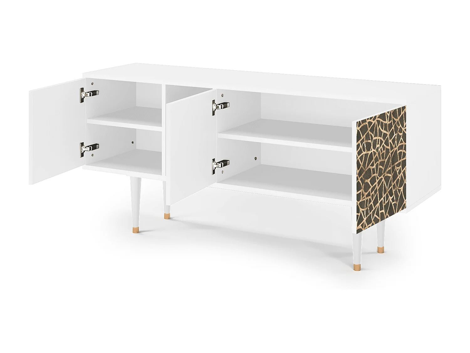 Mueble de TV - 150х69х41 cm - T5 - Enlarged Leaf, Blanco