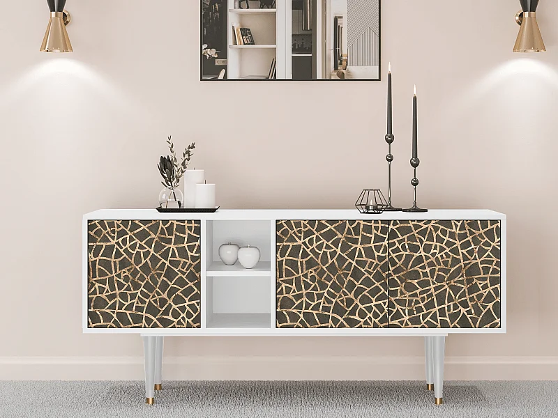 Szafka RTV - 150х69х41 cm - T5 - Enlarged Leaf, Biały