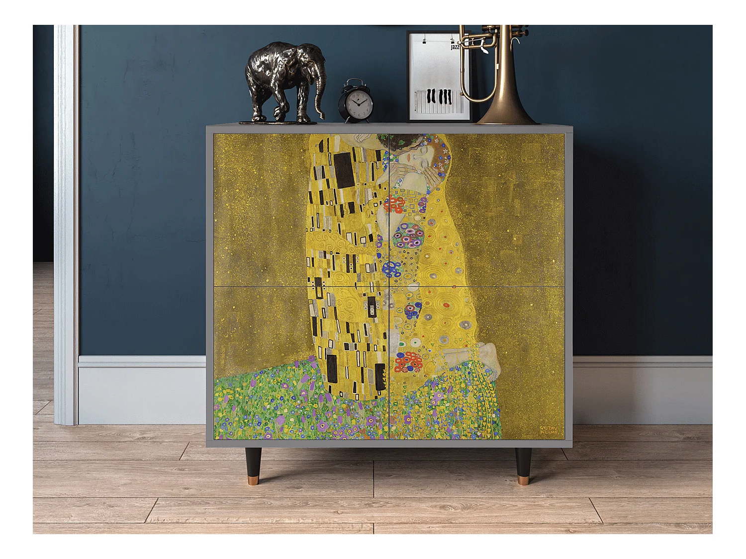 Buffet - 94x96x48 cm - BS3 - The Kiss by Klimt , Gris