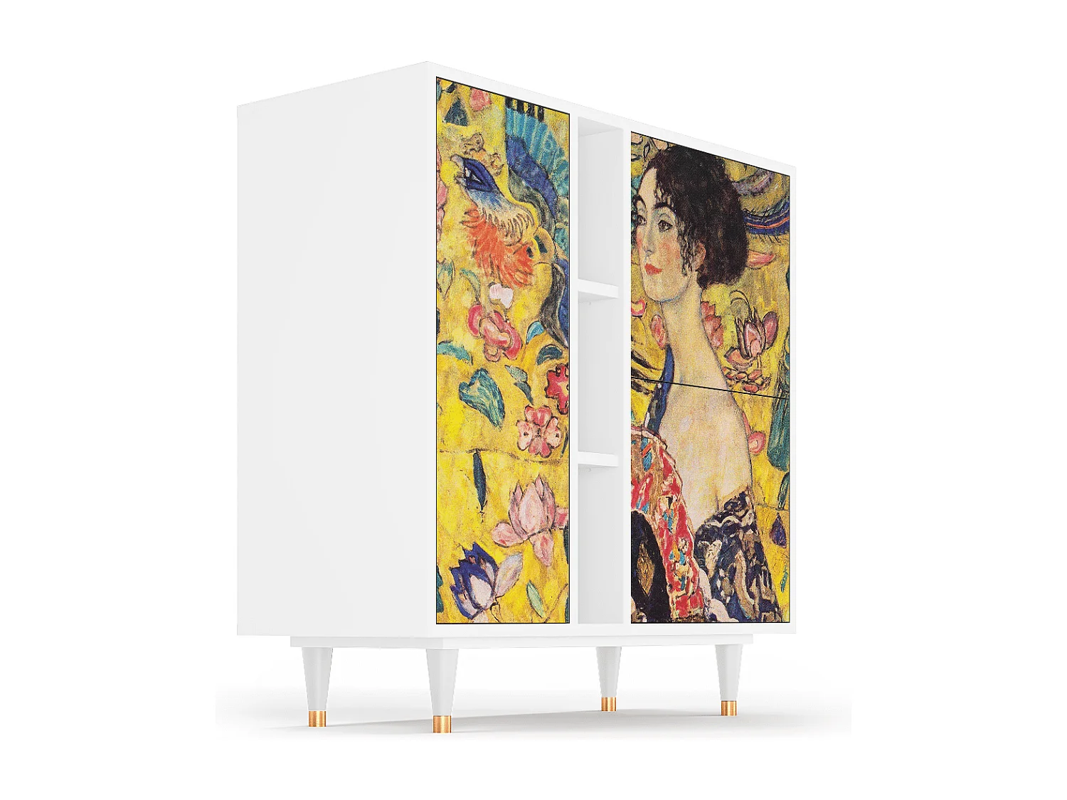 Buffet - 94х96х41 cm - BS5 - Lady with Fan by Klimt, Blanc