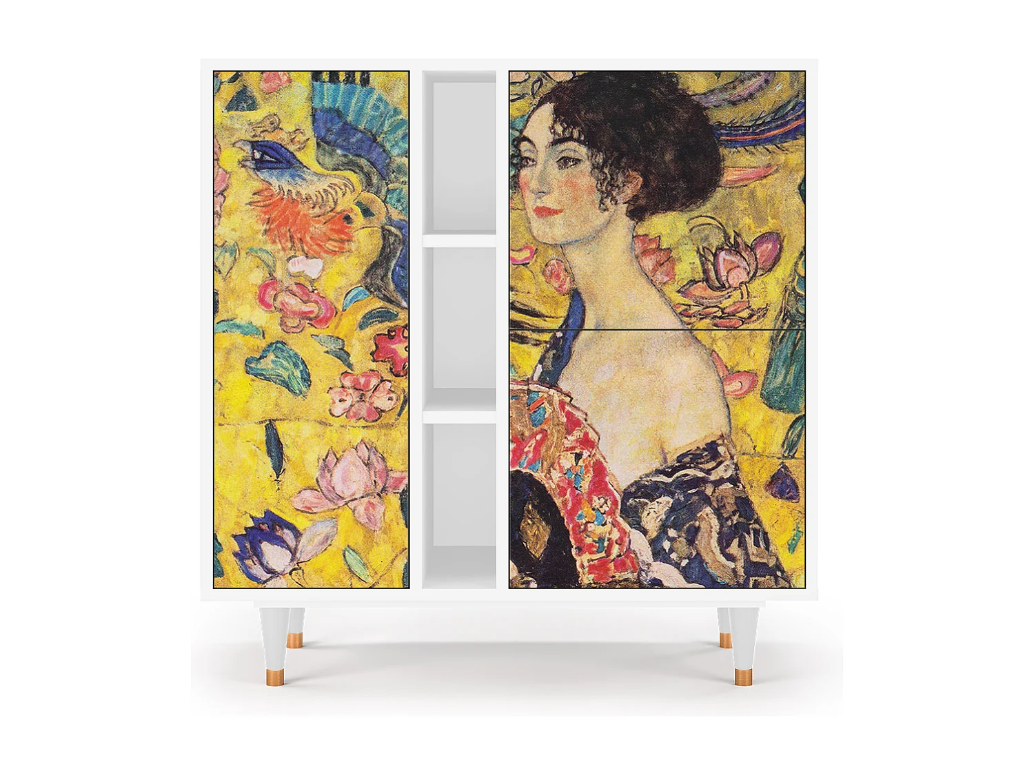 Buffet - 94х96х41 cm - BS5 - Lady with Fan by Klimt, Blanc