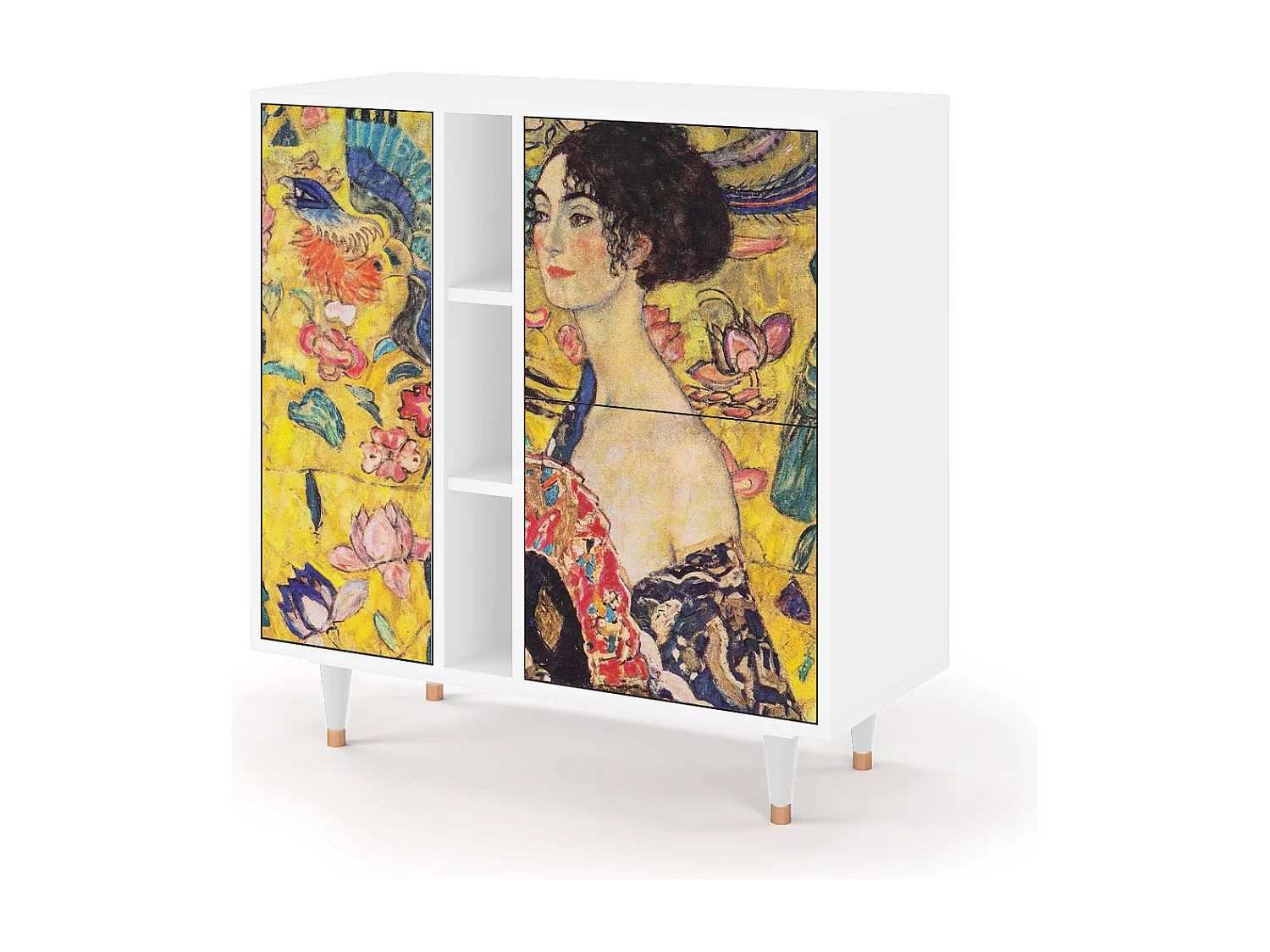 Buffet - 94х96х41 cm - BS5 - Lady with Fan by Klimt, Blanc