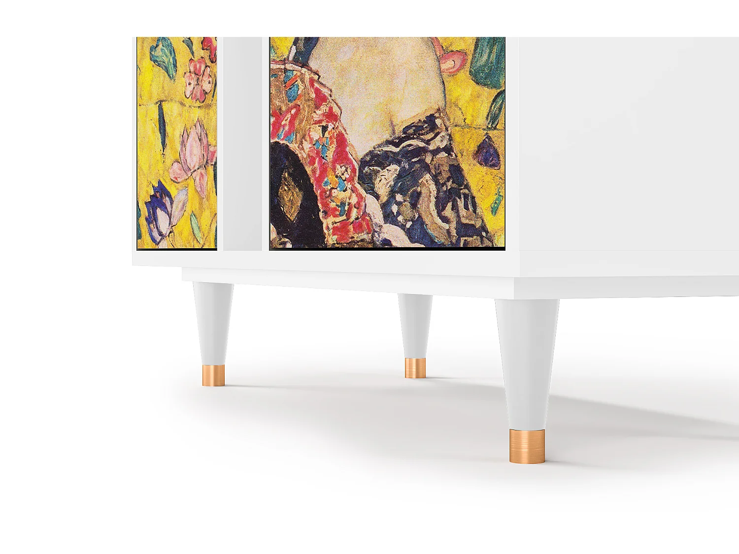 Kredens - 94х96х41 cm - BS5 - Lady with Fan by Klimt, Biały