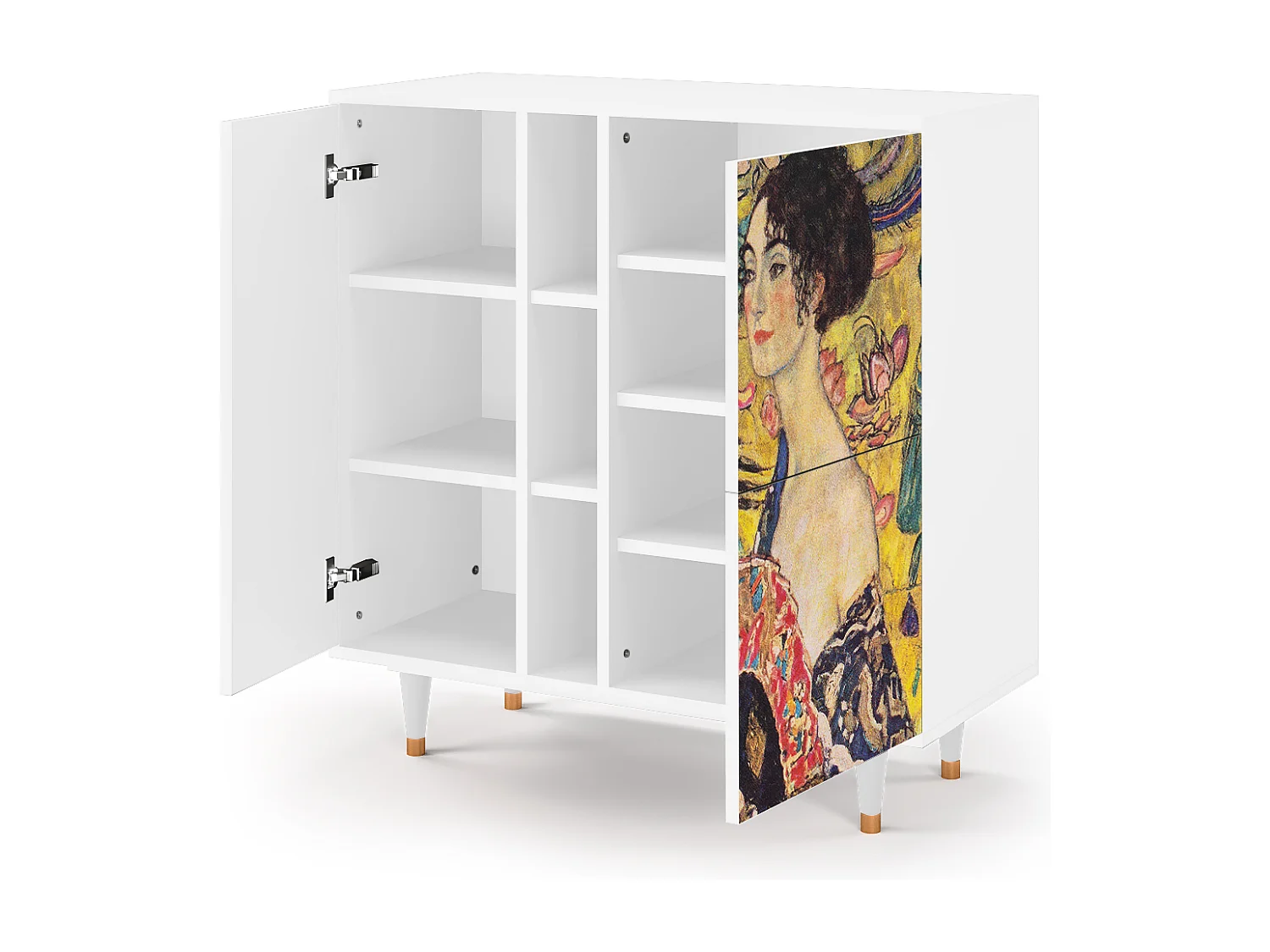 Kredens - 94х96х41 cm - BS5 - Lady with Fan by Klimt, Biały