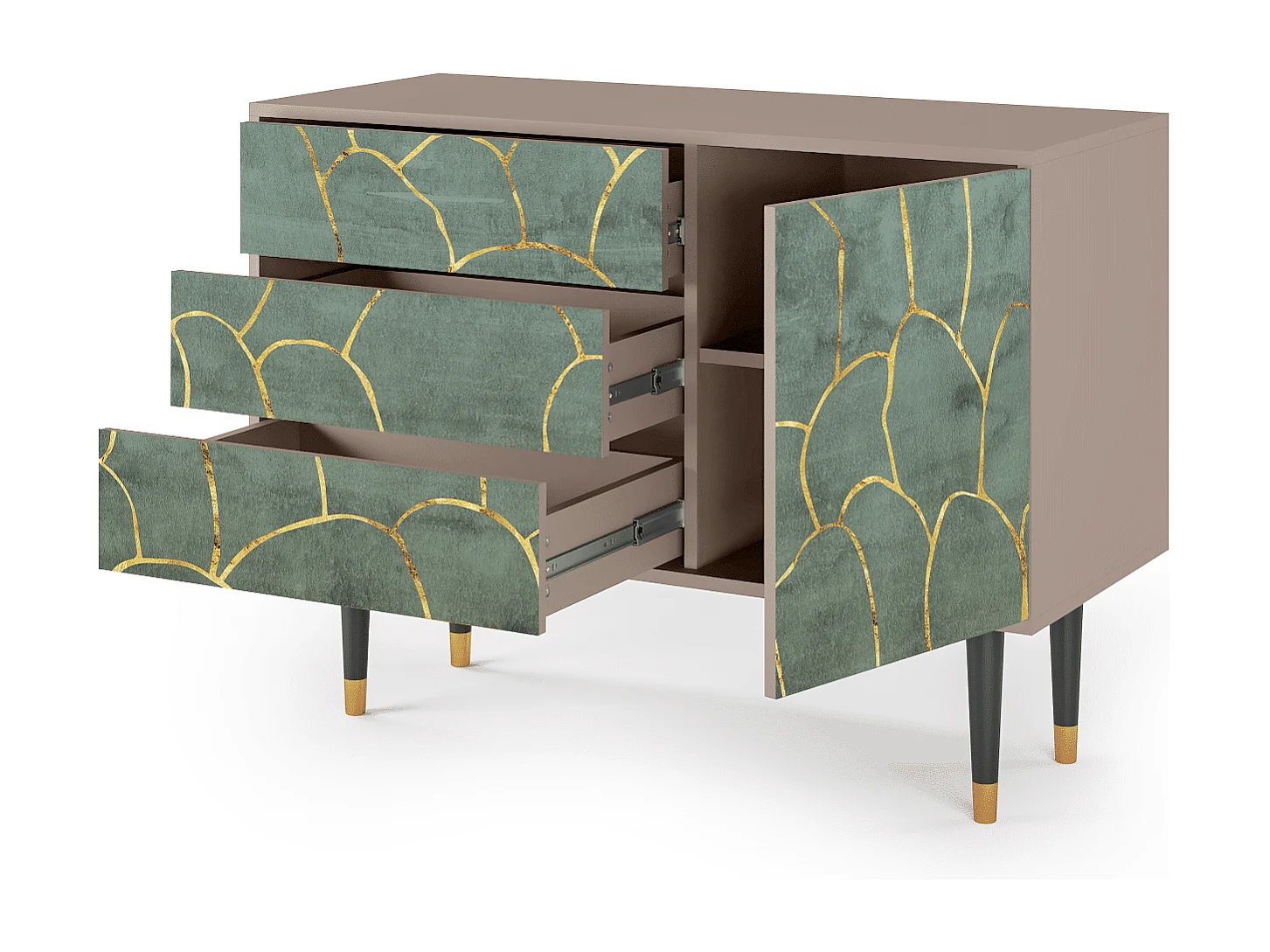 Credenza - 115х84х41 cm - S3 - Magnificent Water Lily, Latte