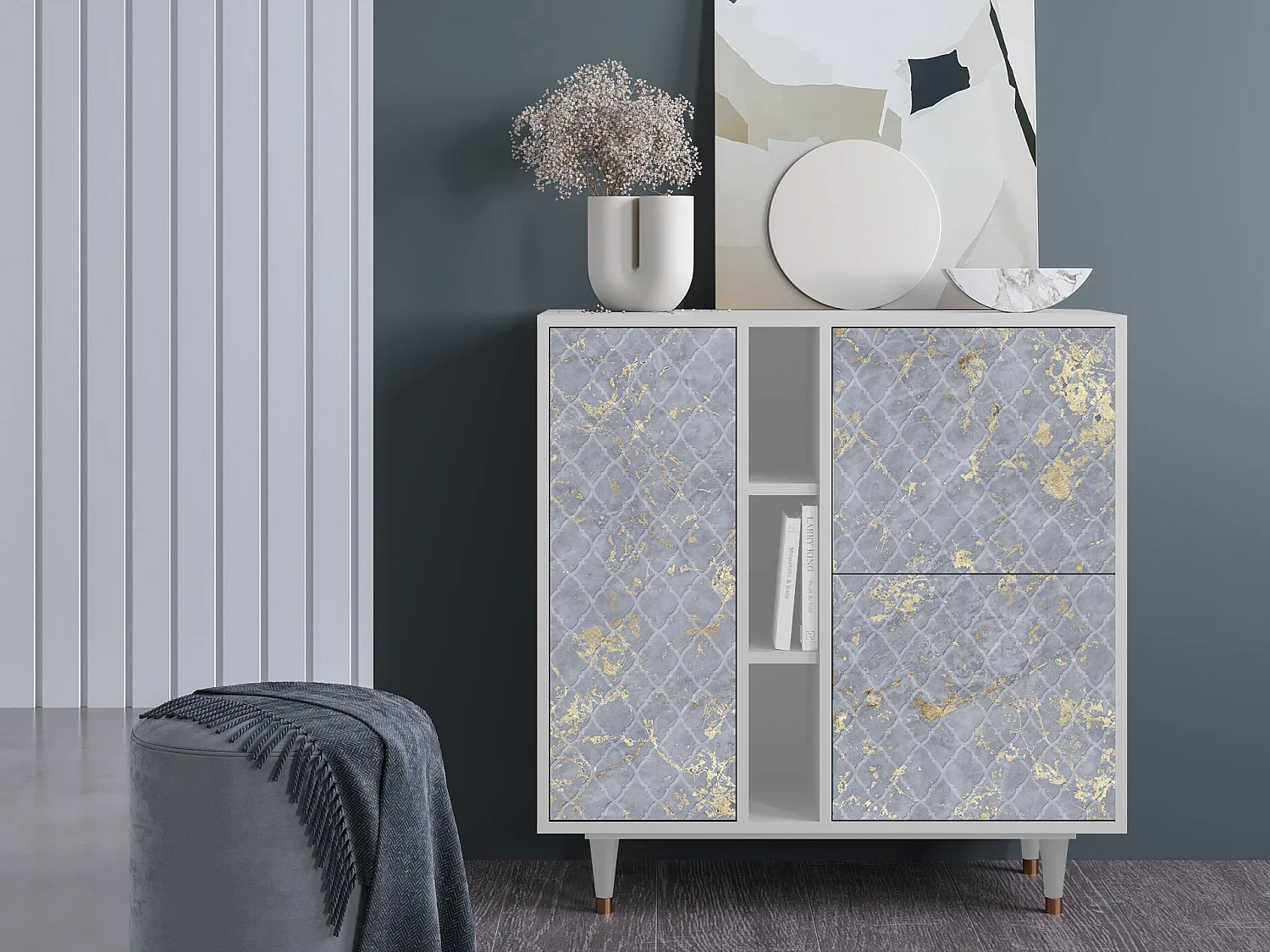 Buffet - 94х96х41 cm - BS5 - Golden Smoke, Blanc