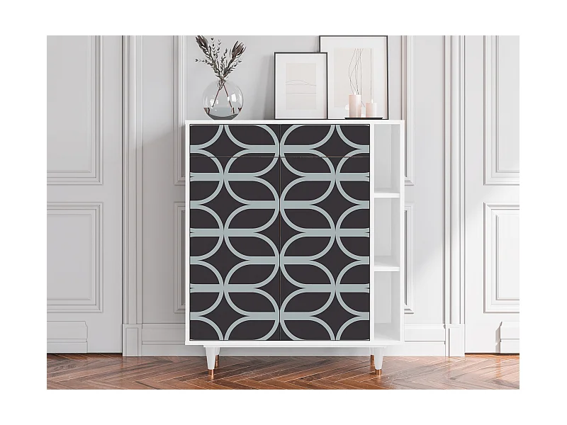 Buffet - 96х110х41 cm - BS6 - Braided Blue, Blanc