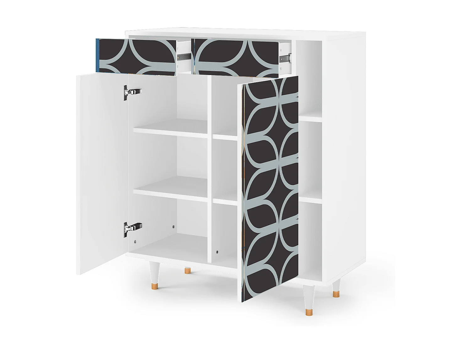 Buffet - 96х110х41 cm - BS6 - Braided Blue, Blanc