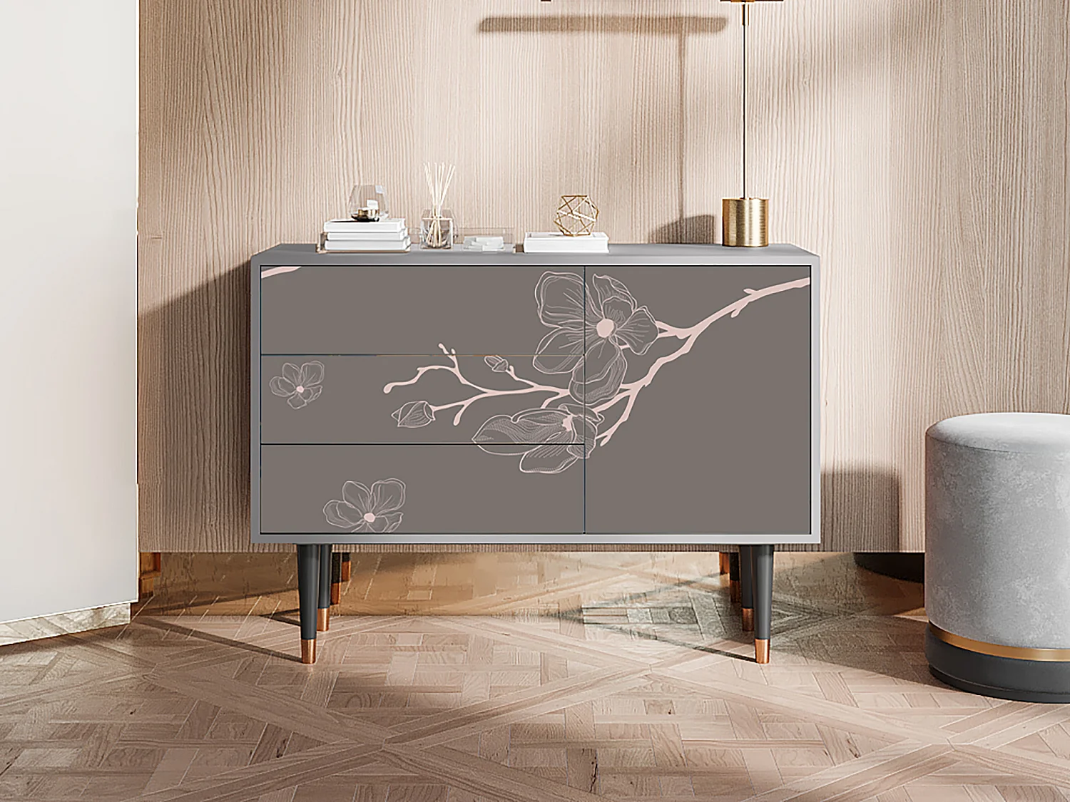 Sideboard - 115х84х41 cm - S3 - Cherry Blossom, Grau
