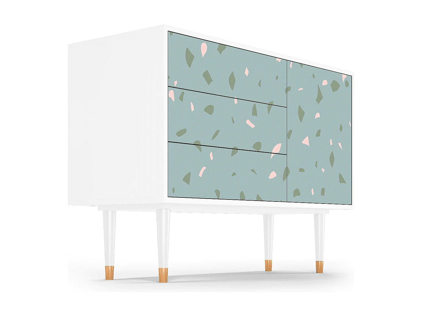 Sideboard - 115х84х41 cm - S3 - Blue Drops, Weiß