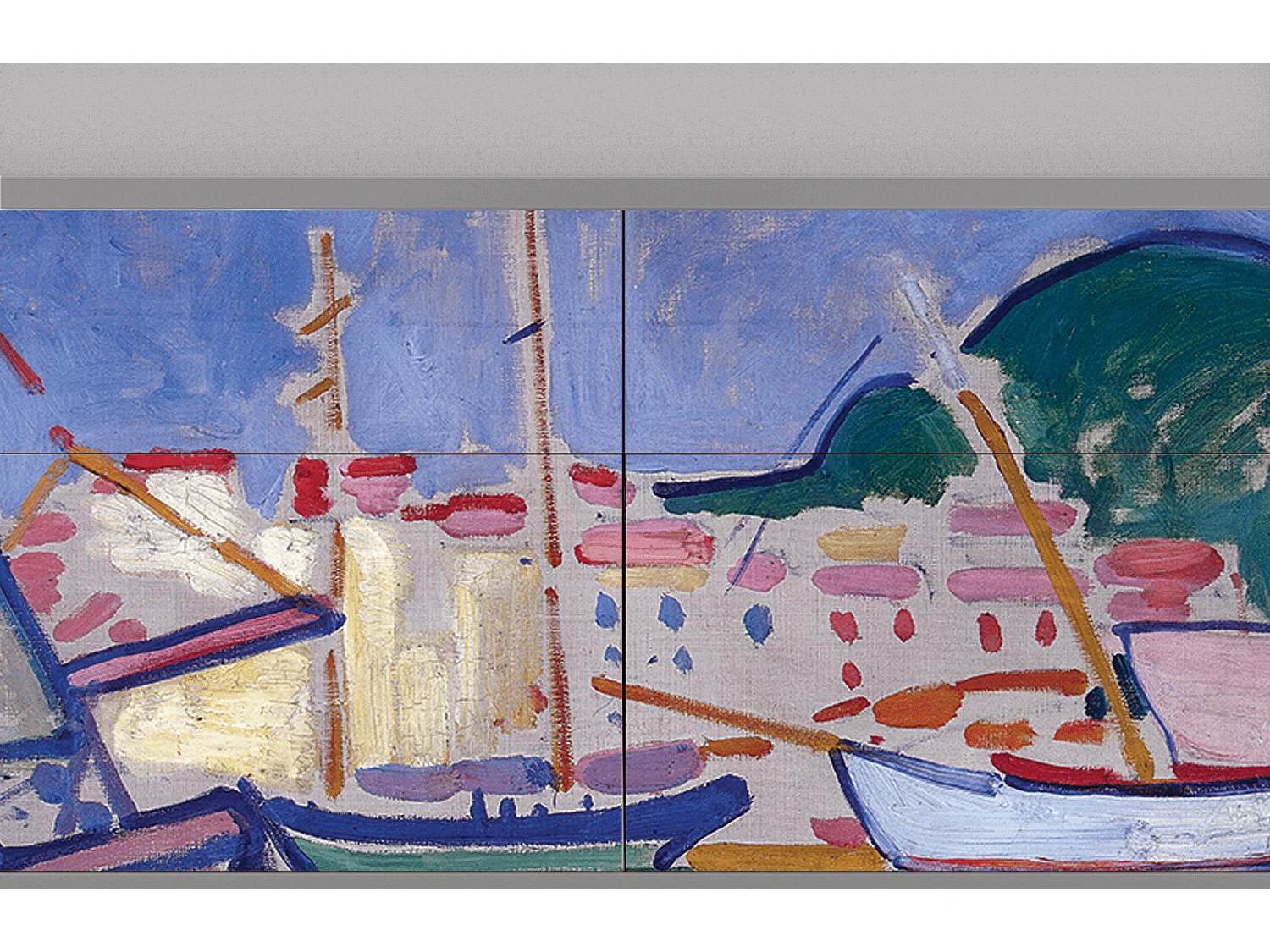 Kredens - 115x85x48 cm - BS4 - The Port of Collioure , Szary