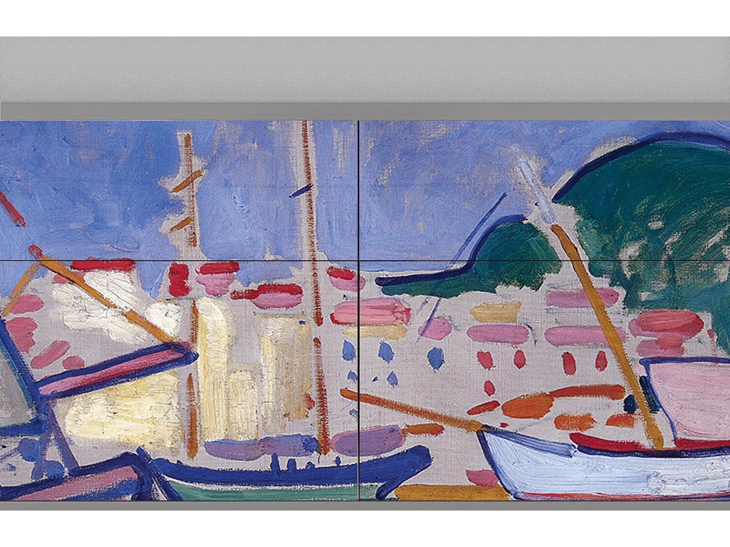 Kredens - 115x85x48 cm - BS4 - The Port of Collioure , Szary