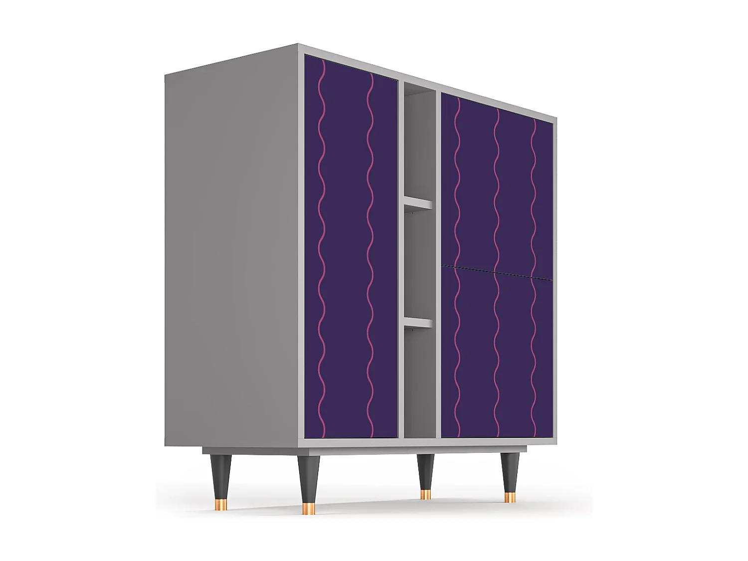 Kredens - 94х96х41 cm - BS5 - Grape Maccaroni, Szary