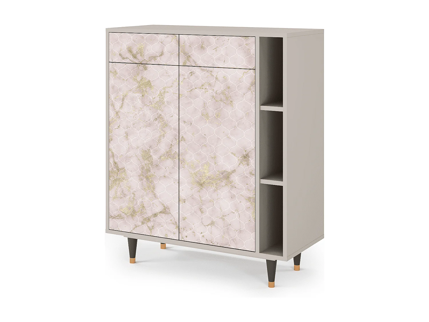 Kredens - 96х110х41 cm - BS6 - Dirty Roses, Piaskowy