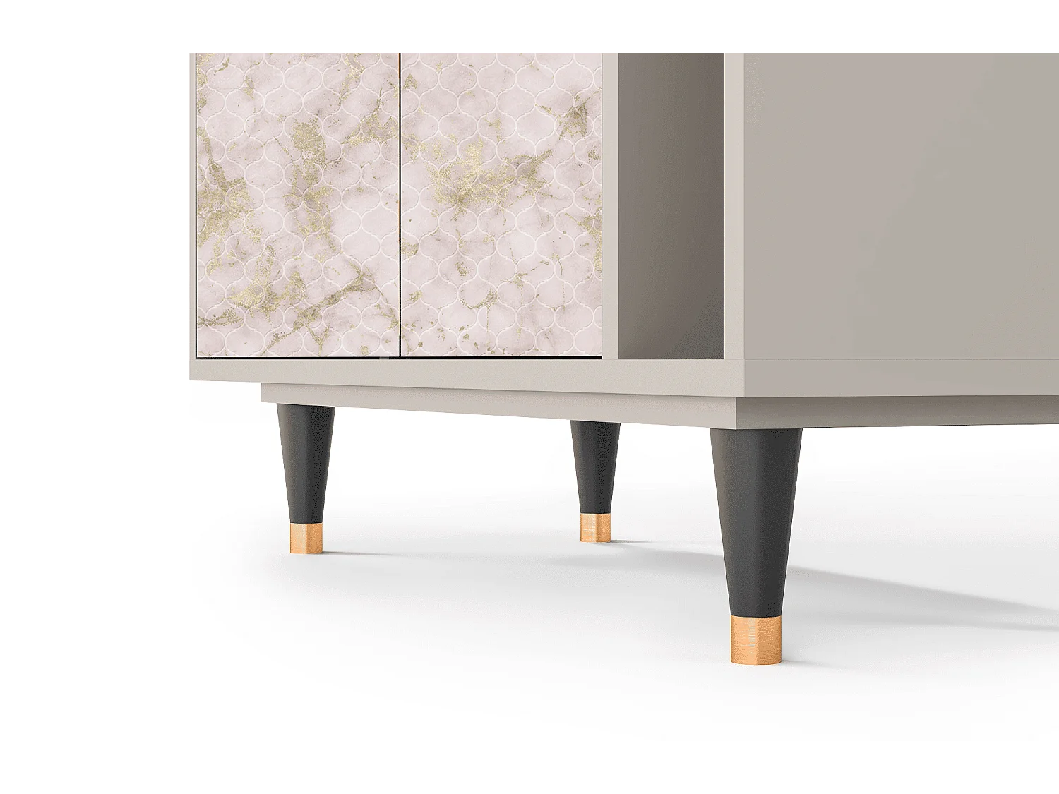 Kredens - 96х110х41 cm - BS6 - Dirty Roses, Piaskowy