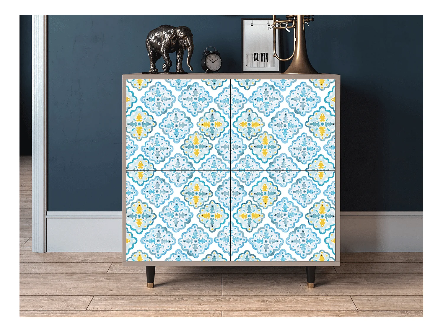 Sideboard - 94x96x48 cm - BS3 - Portugese tiles, Latte