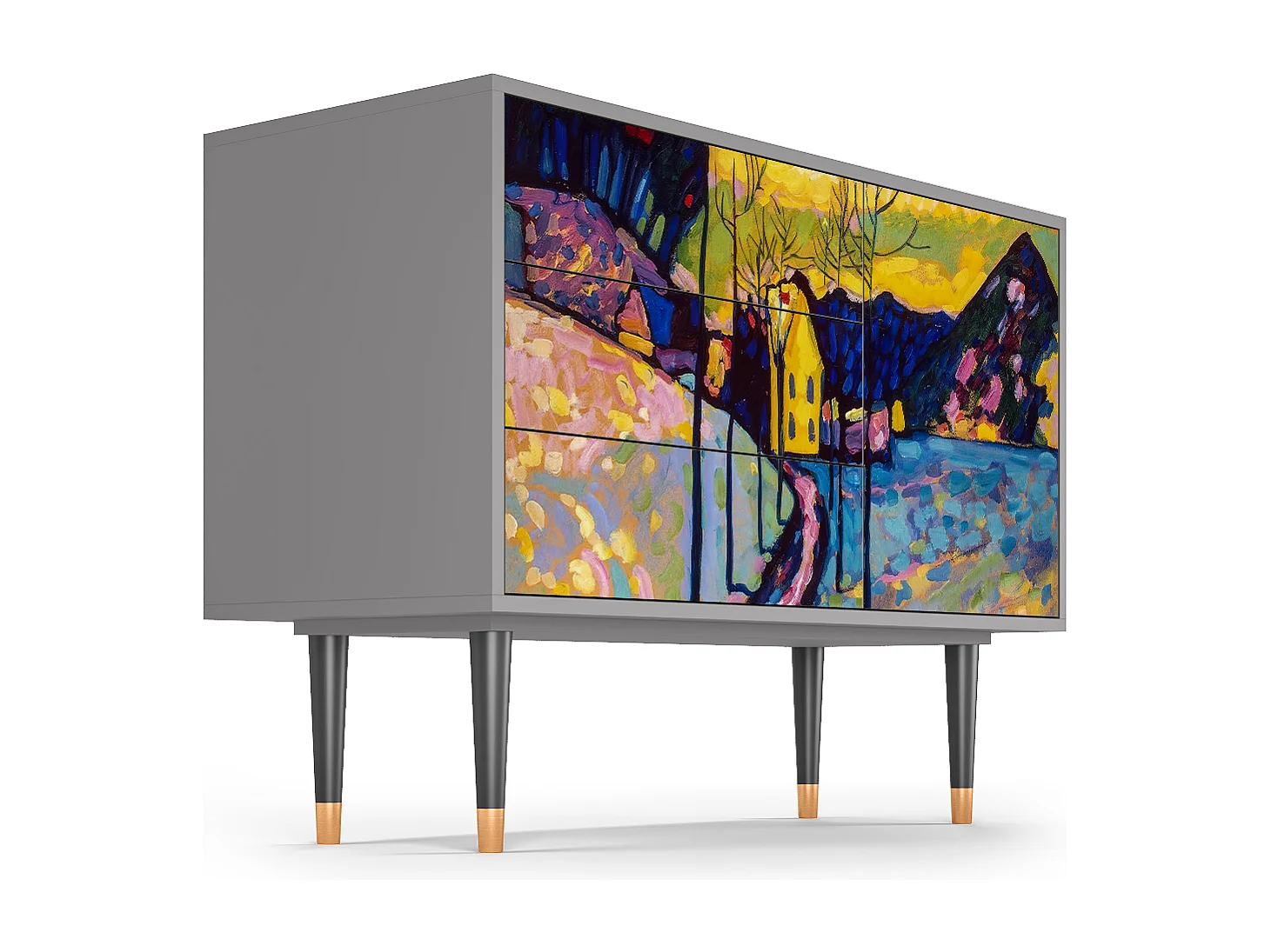 Kredens - 115х84х41 cm - S3 - Winter Landscape, Szary