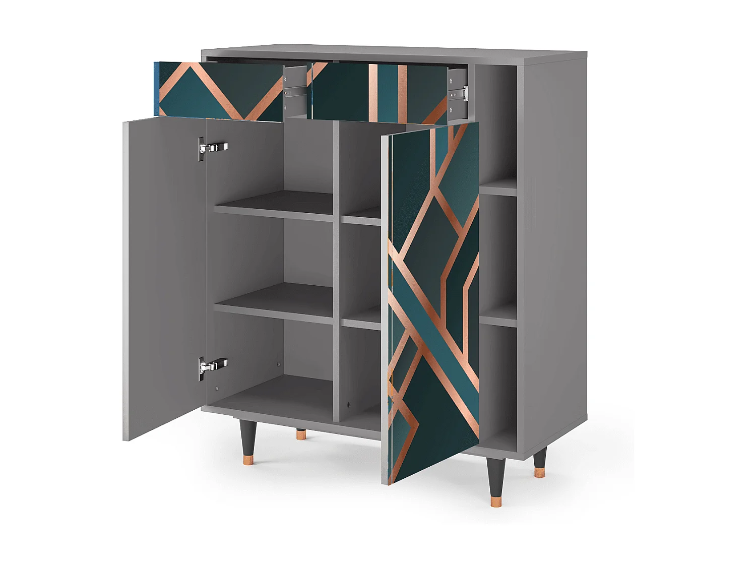 Sideboard - 96х110х41 cm - BS6 - Bronze Crossroad, Grau