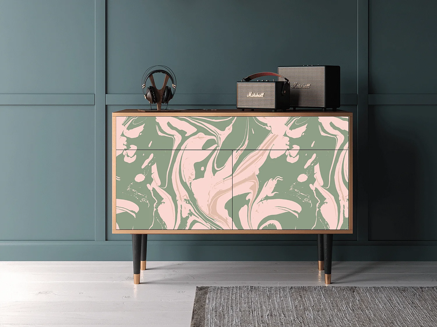 Buffet - 115x85x48 cm - BS4 - Aquarelle, Noyer