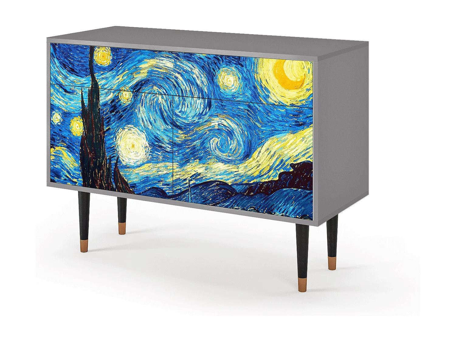 Kredens - 115x85x48 cm - BS4 - The Starry Night  , Szary