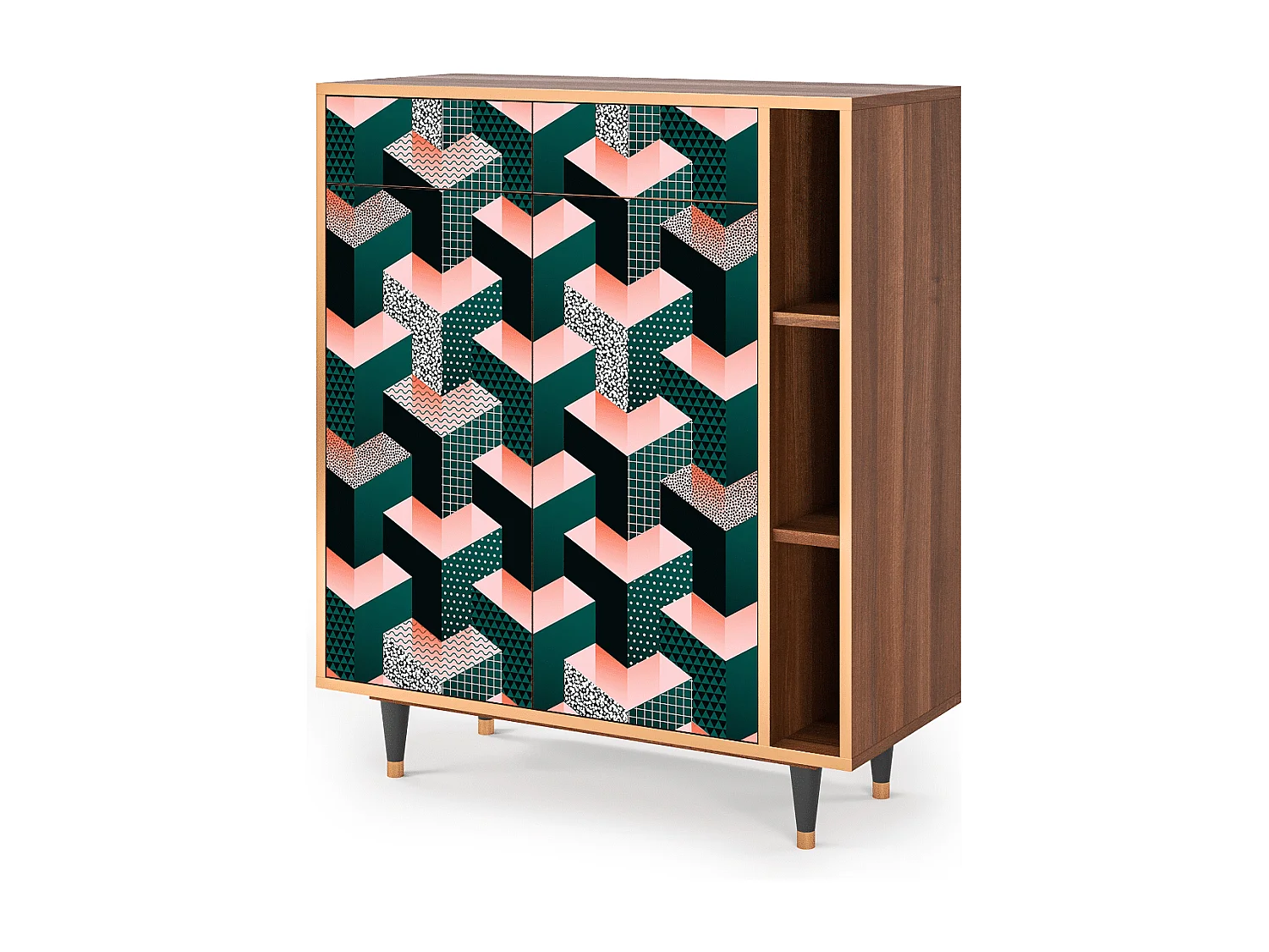 Aparador - 96х110х41 cm - BS6 - Geometric Madness, Nogal