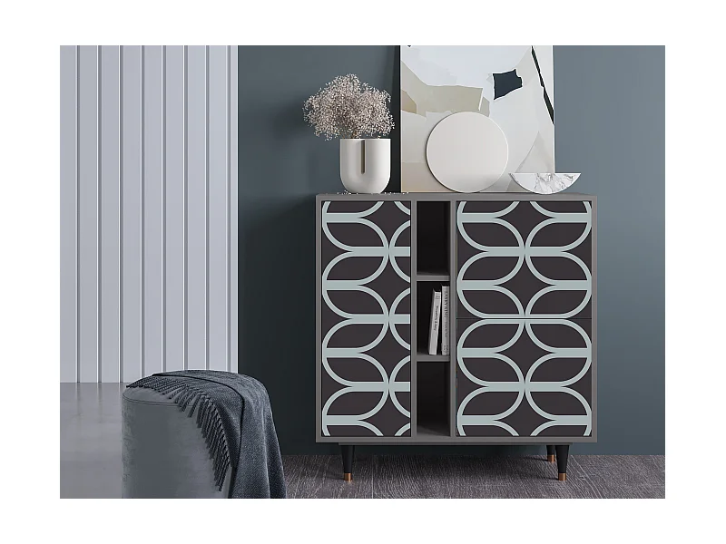 Sideboard - 94х96х41 cm - BS5 - Braided Blue, Grau