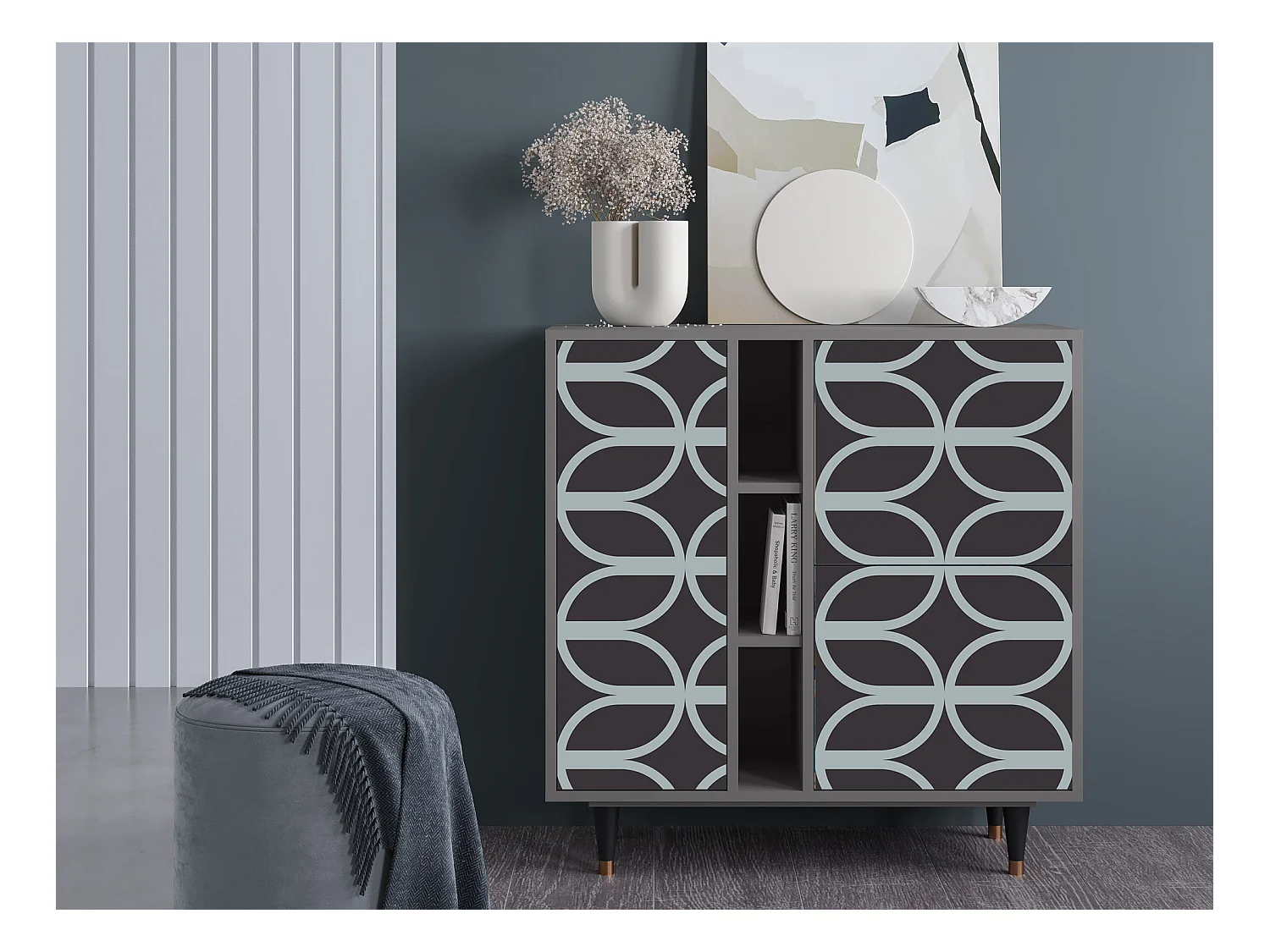Buffet - 94х96х41 cm - BS5 - Braided Blue, Gris