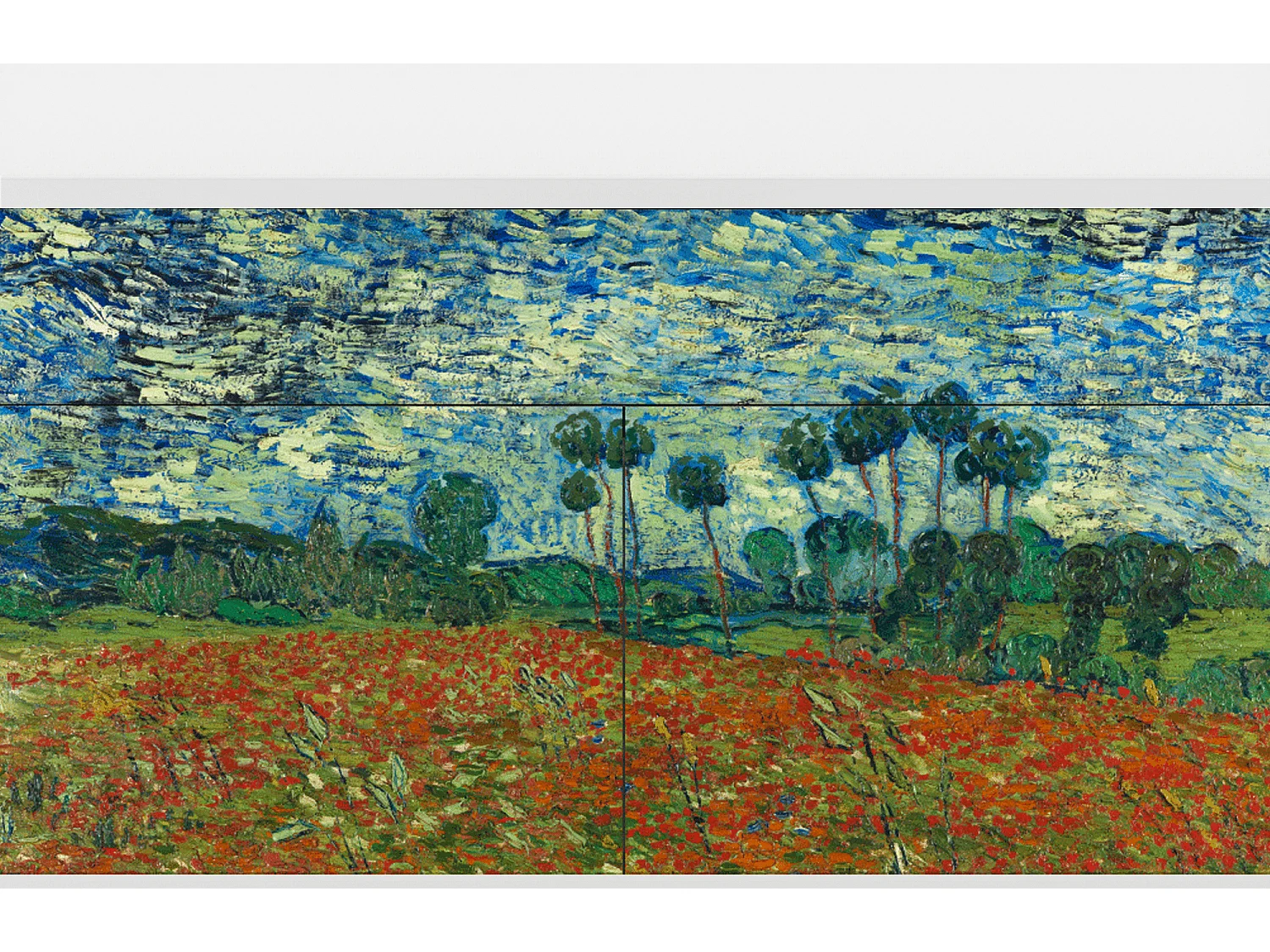 Dressoir - 115x85x48 cm - BS4 - Poppy field by van Gogh, Wit