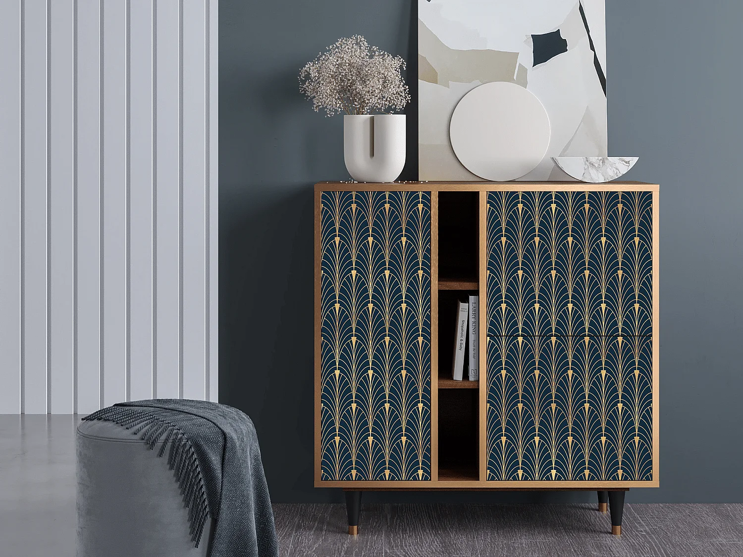 Buffet - 94х96х41 cm - BS5 - Flower of the Nile, Noyer