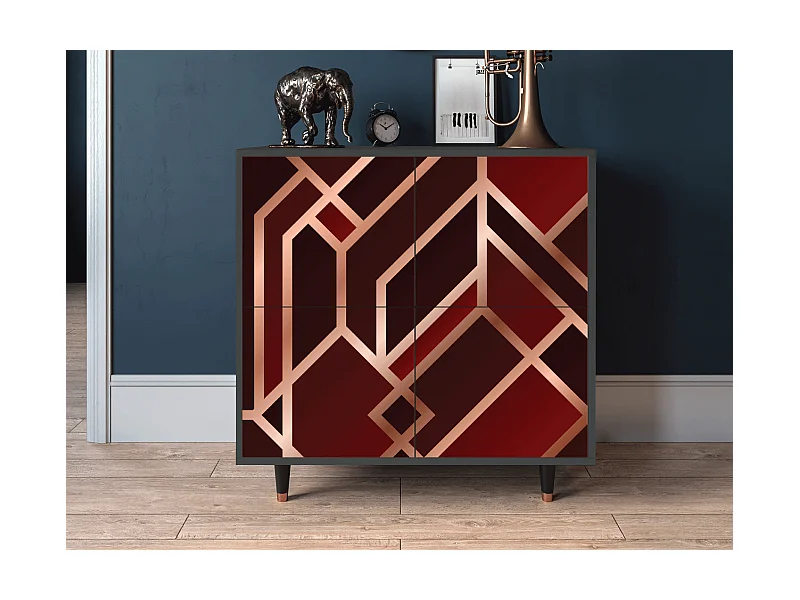 Sideboard - 94x96x48 cm - BS3 - Velvet 1920's, Anthrazit