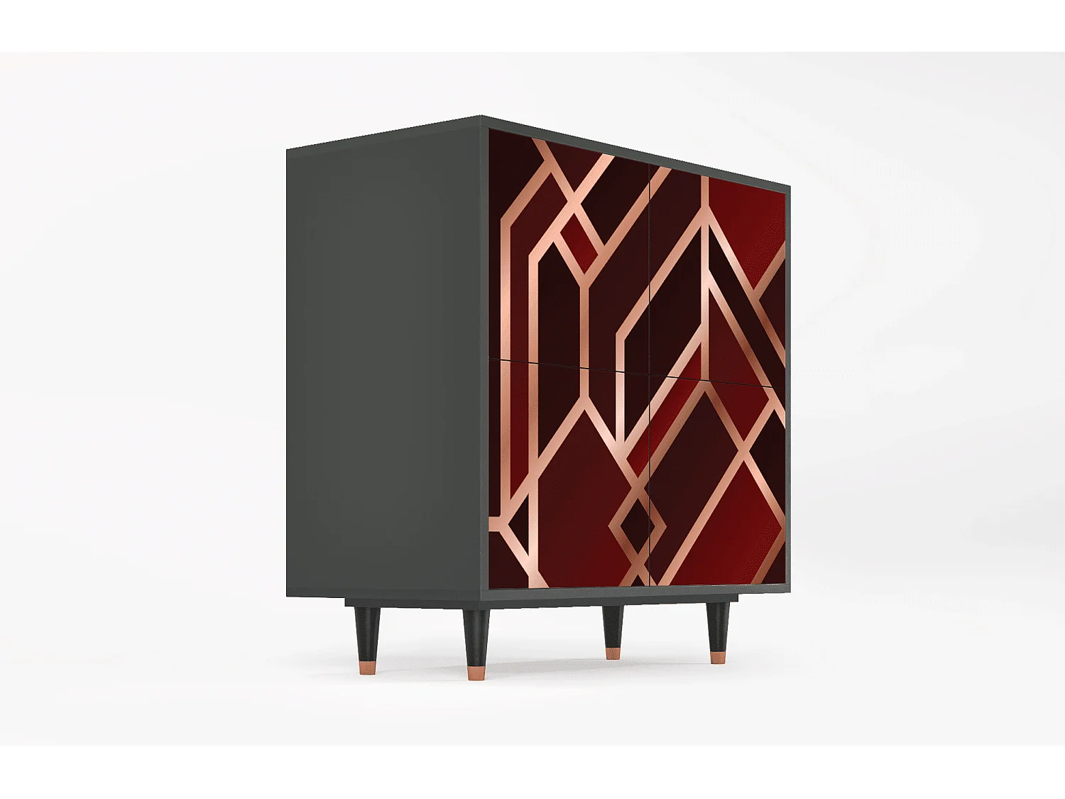 Dressoir - 94x96x48 cm - BS3 - Velvet 1920's, Antraciet