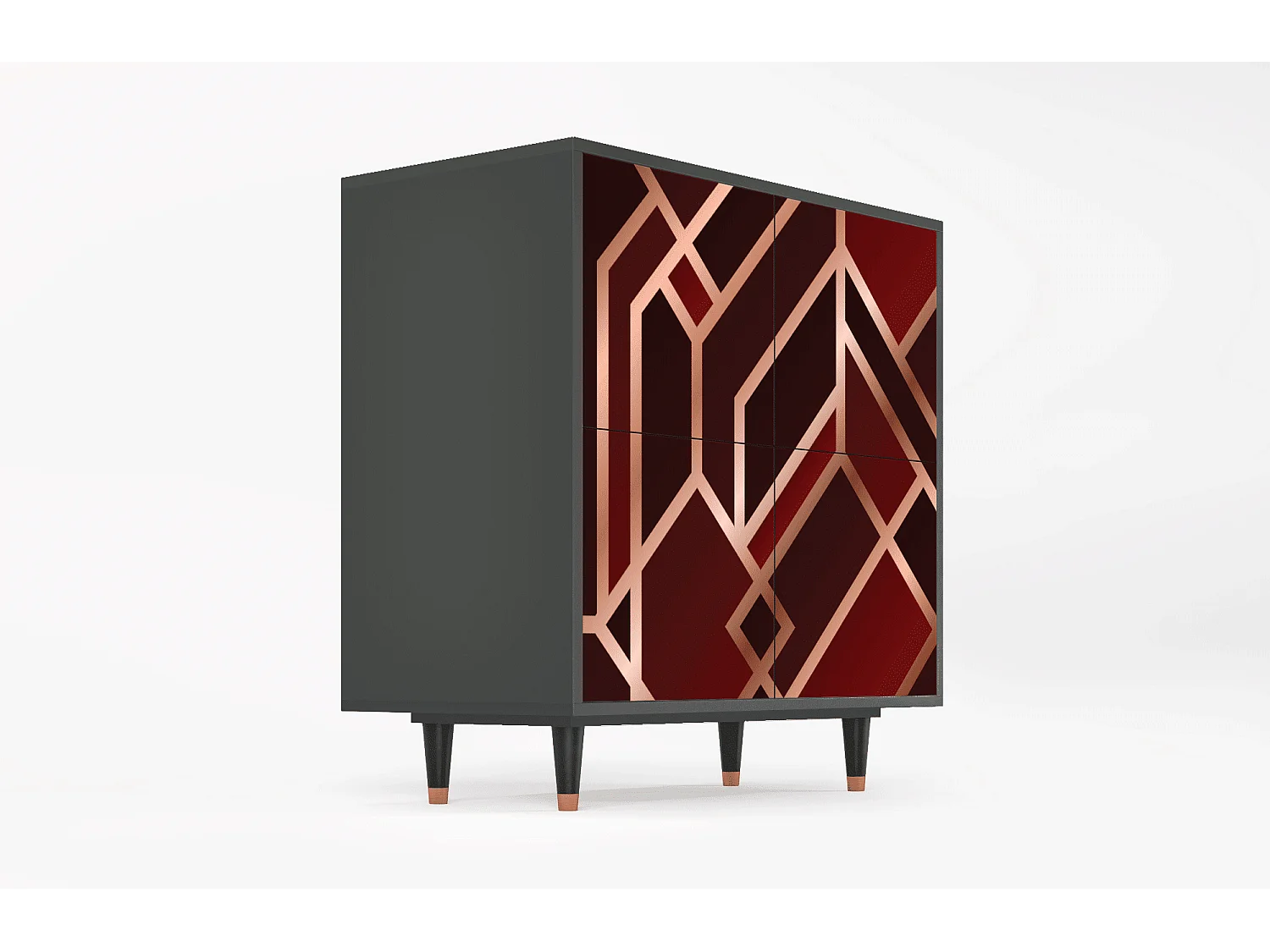 Dressoir - 94x96x48 cm - BS3 - Velvet 1920's, Antraciet