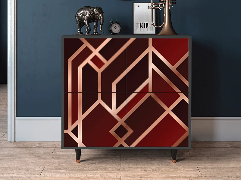 Dressoir - 94x96x48 cm - BS3 - Velvet 1920's, Antraciet