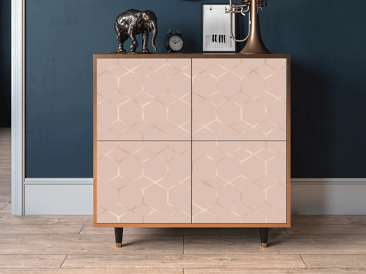 Kredens - 94x96x48 cm - BS3 - Rose Honeycomb, Orzech